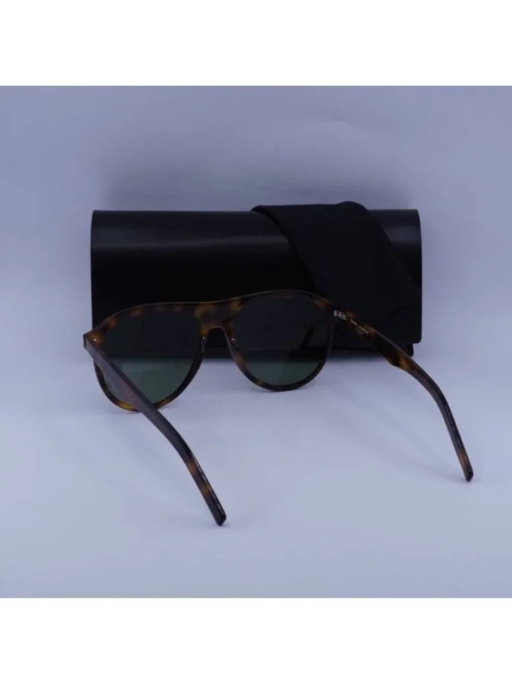 Saint Laurent SL432 SLIM 002 Aviator Sunglasses - Havana/Green